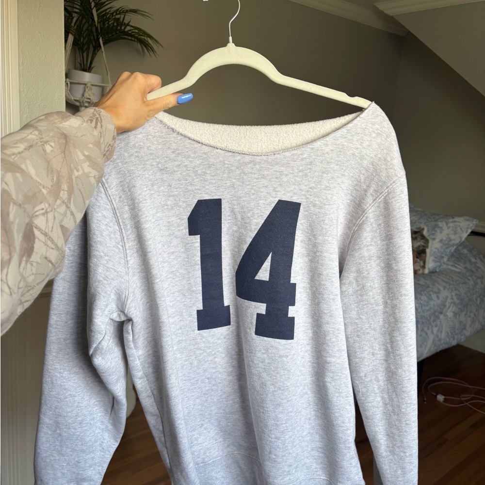 Gray Sweatshirt with Navy Number 14
